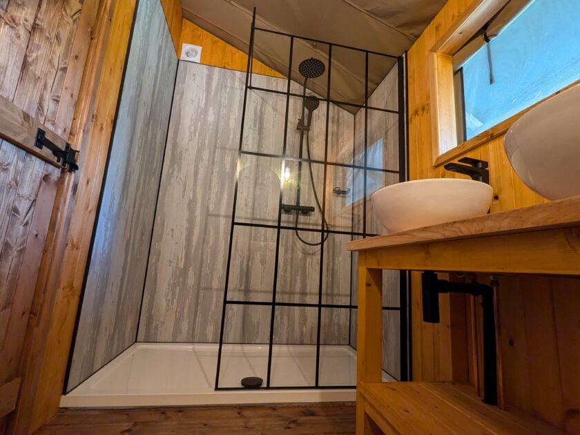 Private outdoor hot shower